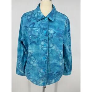 IOS Women's Blue Blazer Jacket Large